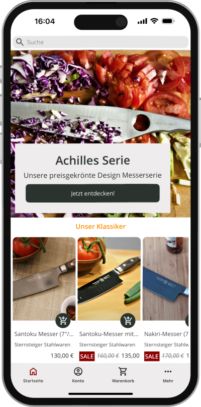Die Mobile App von Sternsteiger auf einem iPhone.